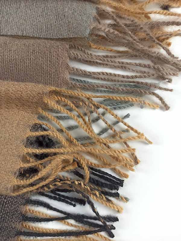 Палантин зимний Pashmina Бристоль в клетку черный/беж — изображение 5