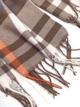 Теплый шарф Blended Cashmere клетка коричневый — изображение 3