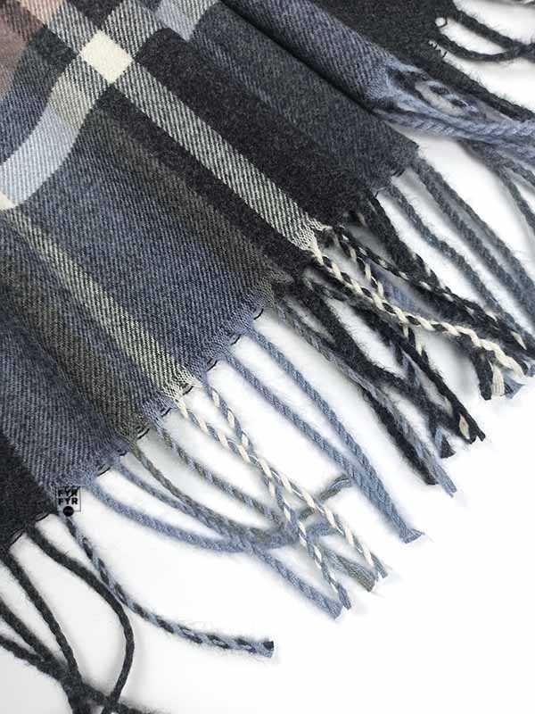 Теплий шарф Blended Cashmere клітина чорно-сірий - Зображення 3