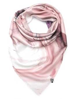 Платок тонкий кашемир елочка Мадлен розовый