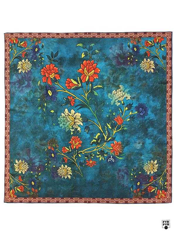 Платок Ashma Art Collection 105х105 двусторонний 100% шелк бирюза/фиолет — изображение 2