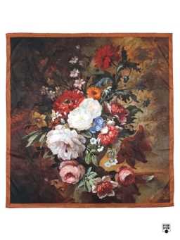 Alternative view of Платок Ashma Art Collection 105х105 двусторонний 100% шелк букет коричневый