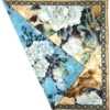 Хустка Ashma Art Collection 105х105 двосторонній 100% шовк півонії бежевий/блакитний