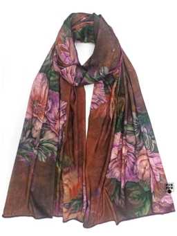 Палантин Ashma Art Collection 70х180 двусторонний 100% шелк фиолет/терракот — изображение 4