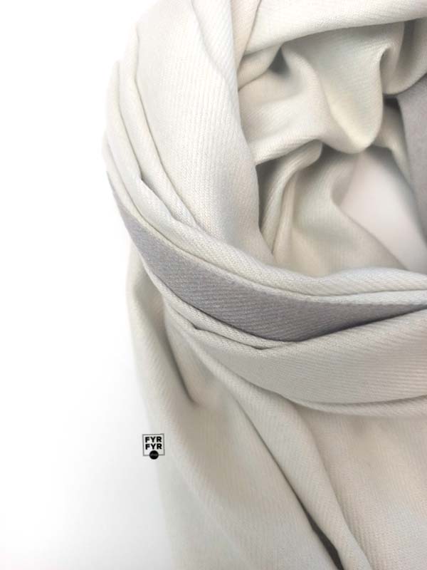 Палантин Cashmere двухсторонний белый-серый