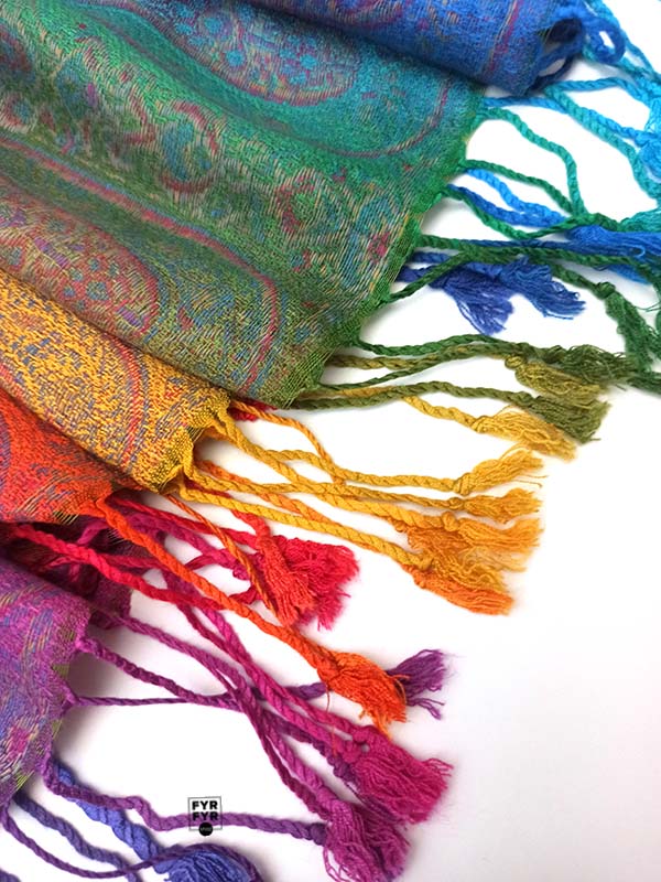 Палантин-шарф из пашмины радужный Pashmina — изображение 3
