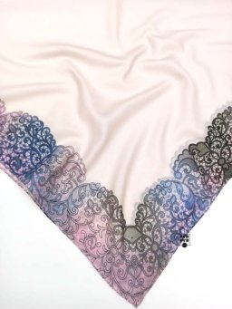 Платок тонкий хлопковый Angel 80х80 ажур бежевый