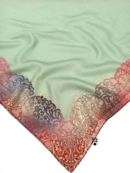 Платок тонкий хлопковый Angel 80х80 ажур салатовый