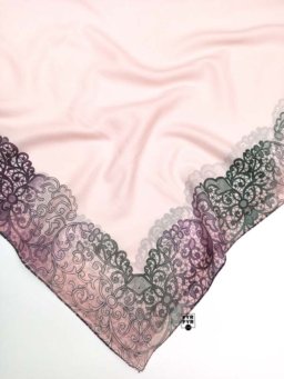 Платок тонкий хлопковый Angel 80х80 ажур персиковый